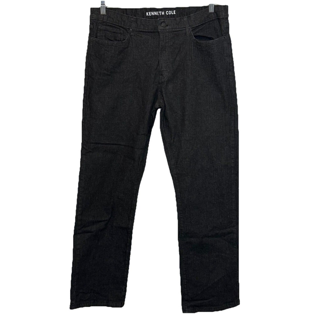 Kenneth Cole New York Mens Straight Leg Jeans 34x32 Black Wash